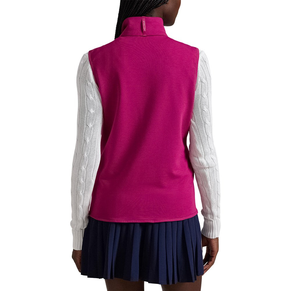 RLX Ralph Lauren Women's Cool Wool Hybrid Performance Vest With Royal Melbourne Logo - Fuchsia Berry
