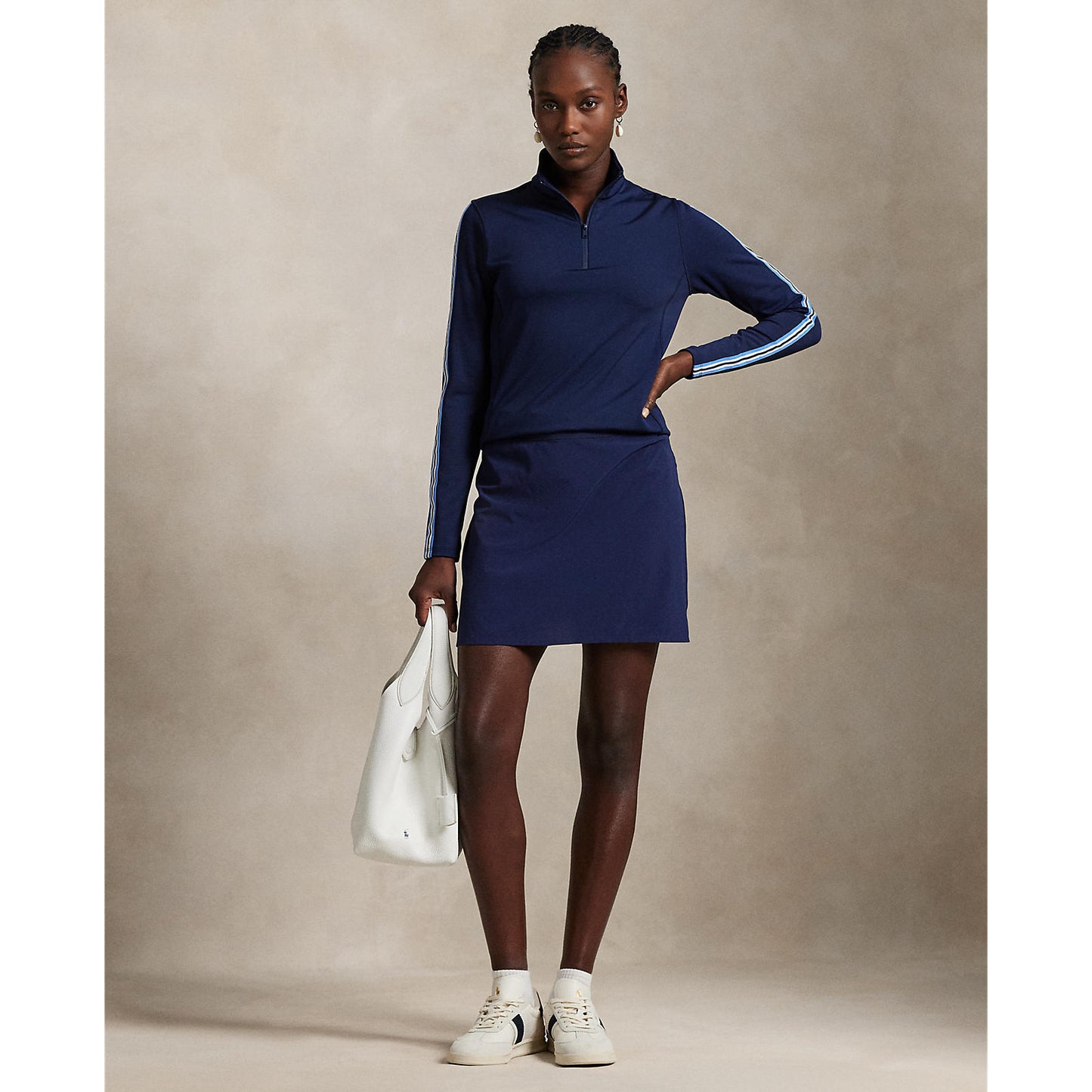 RLX Ralph Lauren Women's Power Stretch Full Zip Jacket - Refined Navy/Summer Blue