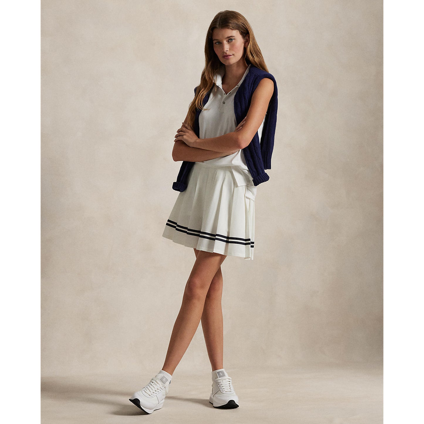 RLX Ralph Lauren Women's Sleeveless Tour Performance Polo Shirt With Royal Melbourne Logo - White