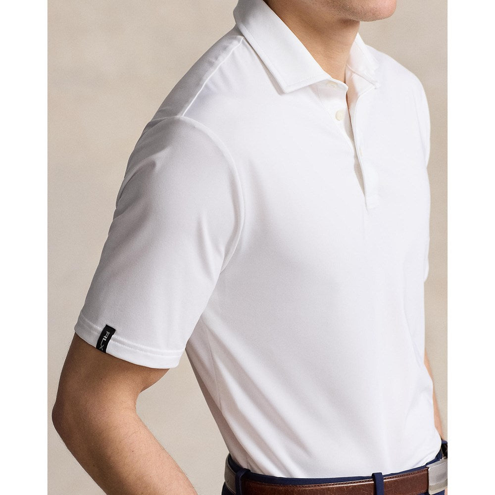 RLX Ralph Lauren Classic Fit Performance Golf Polo Shirt With Royal Melbourne Logo - Ceramic White