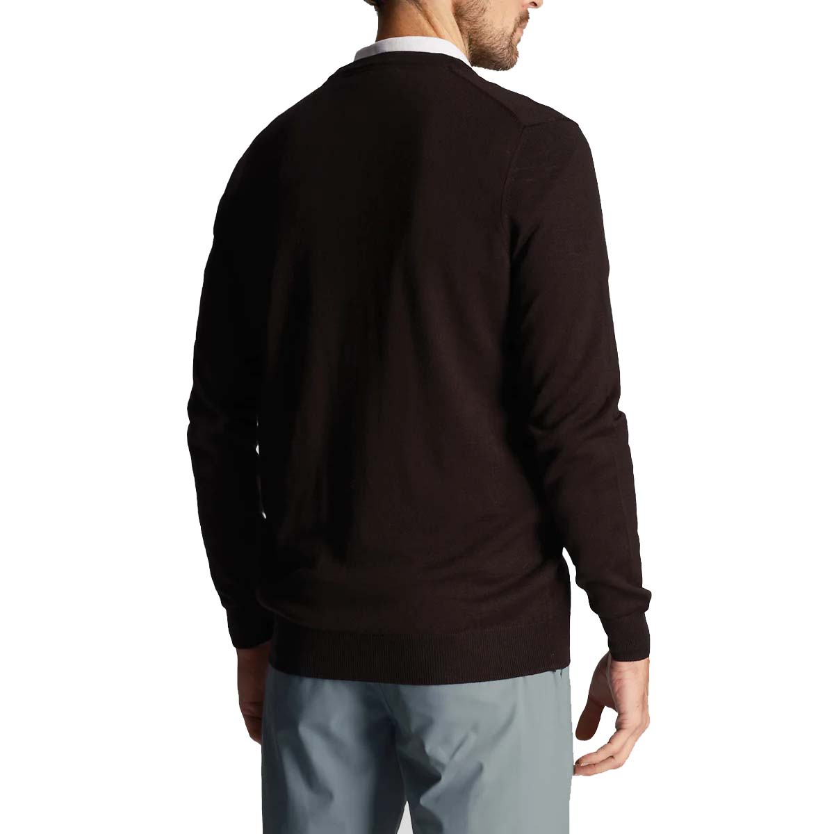 Lyle & Scott Royal Melbourne Embroidered V Neck Knit - Jet Black