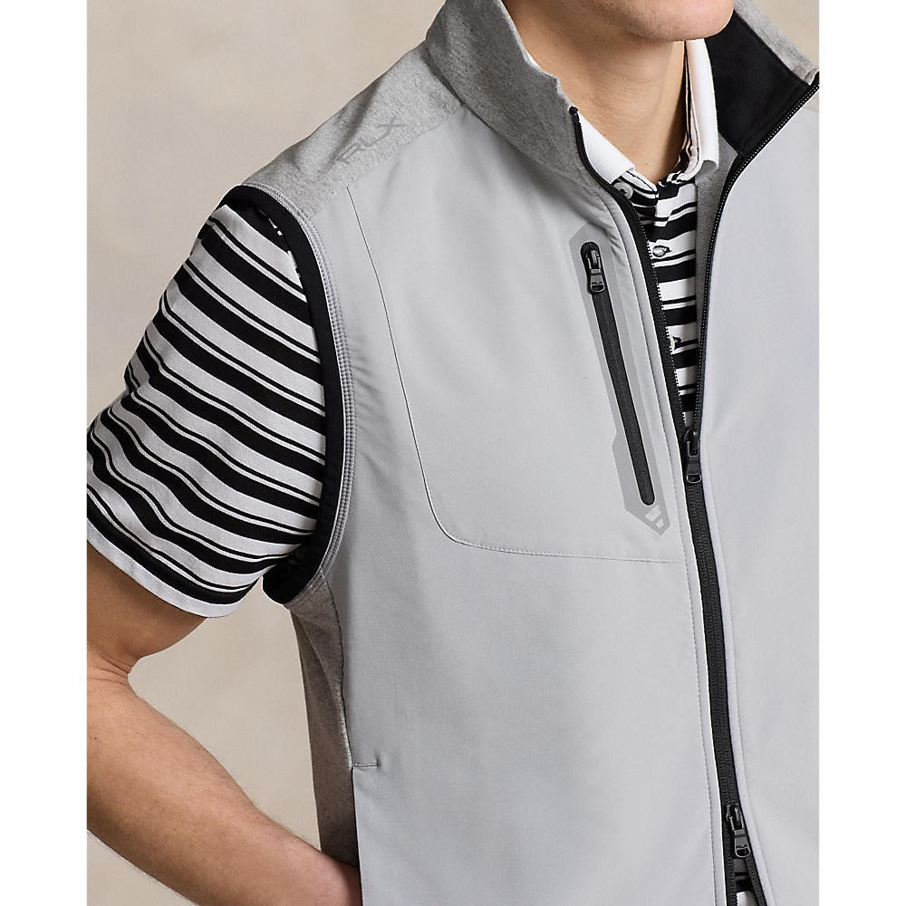 RLX Ralph Lauren Panelled Stretch Terry Vest With Royal Melbourne Logo - Andover Heather