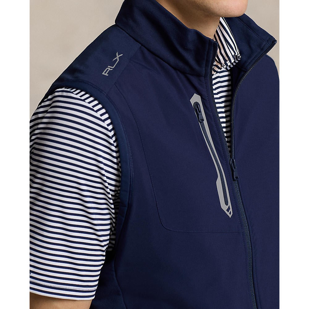RLX Ralph Lauren Panelled Stretch Terry Golf Vest With Royal Melbourne Logo - French Navy