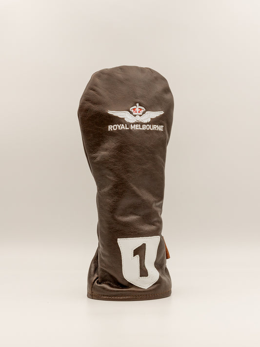 Leather Driver Cover - Dark Tan Shield