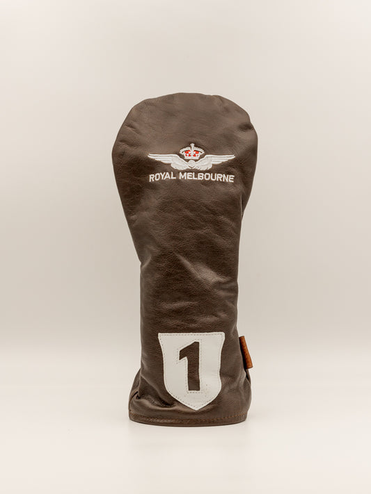 Leather Driver Cover - Dark Tan Shield