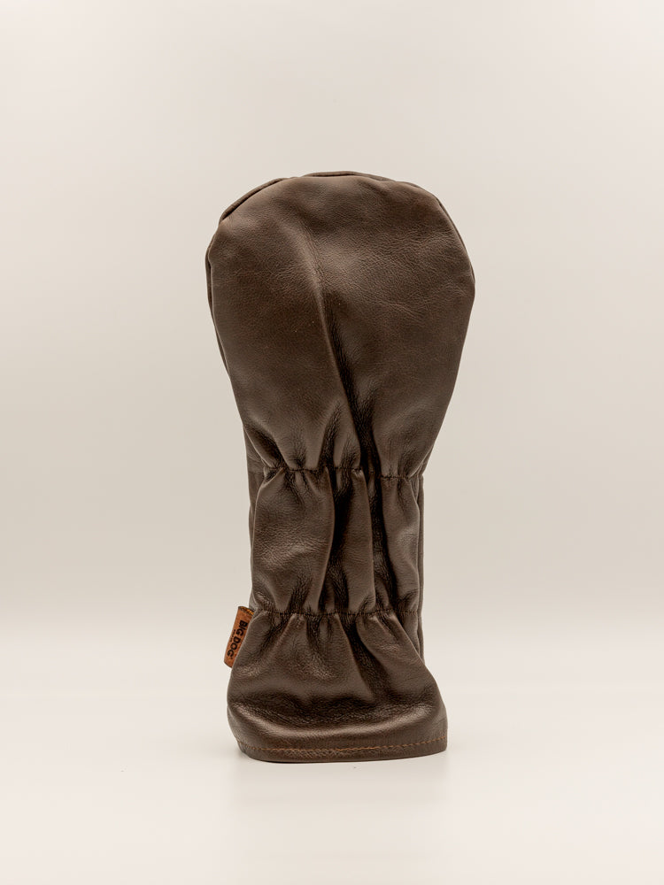 Leather Driver Cover - Dark Tan Shield