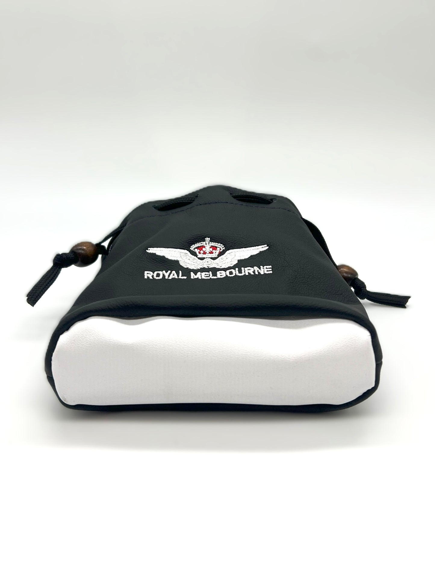 Visitor Logo Leather Tote Bag - Black/White