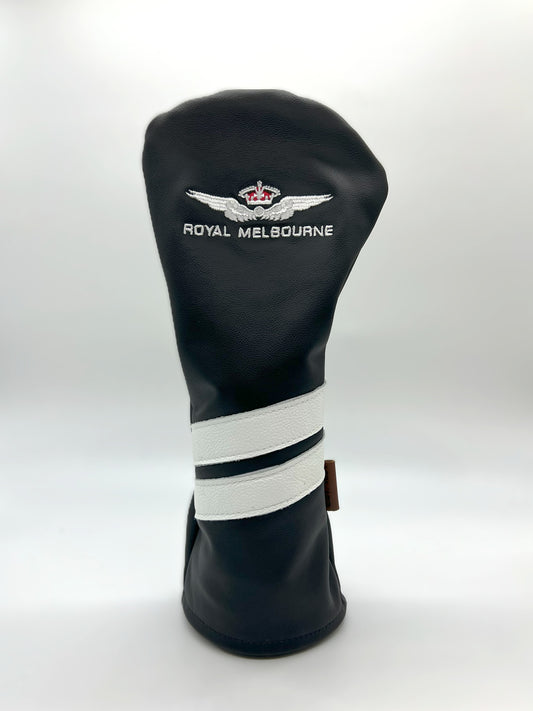 Leather Driver Cover - Black w/ Stripe