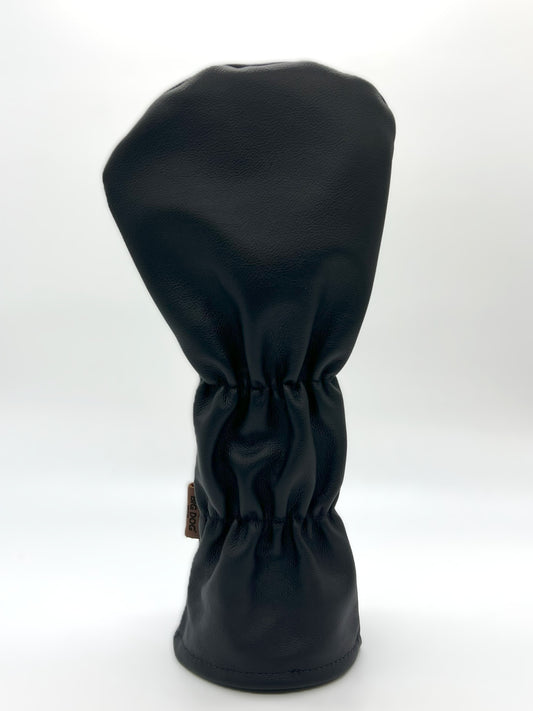 Leather Driver Cover - Black w/ Stripe