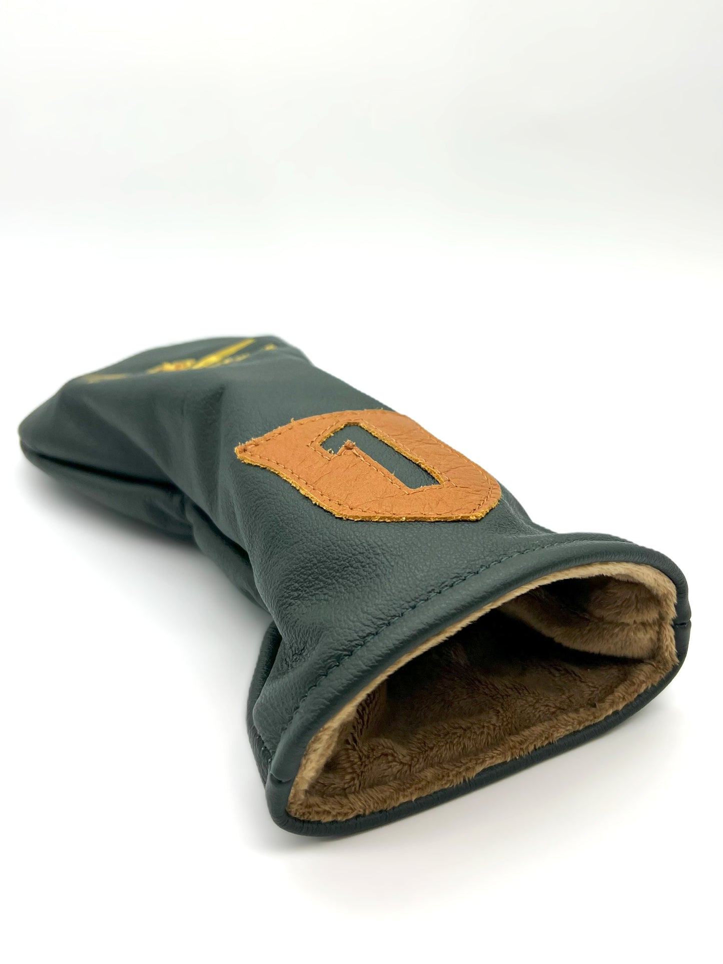 Leather Driver Cover - Green/Tan