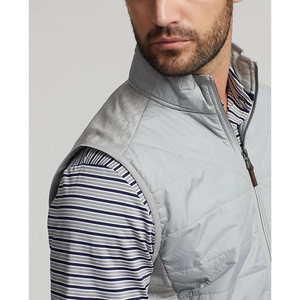 RLX Ralph Lauren Cool Wool Royal Melbourne Embroidered Full Zip Vest - Andover Heather