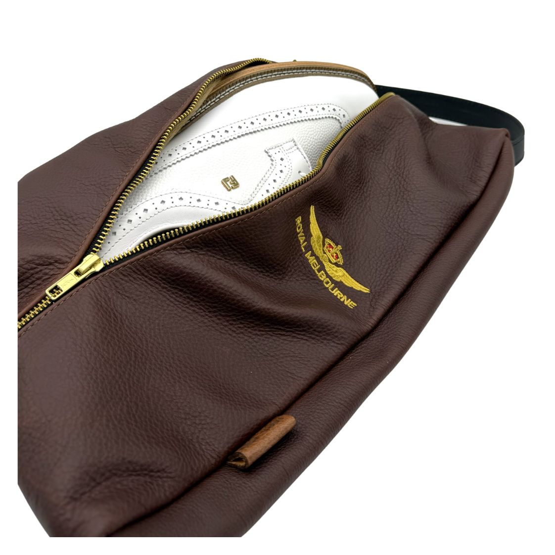 Leather Shoe Bag - Brown