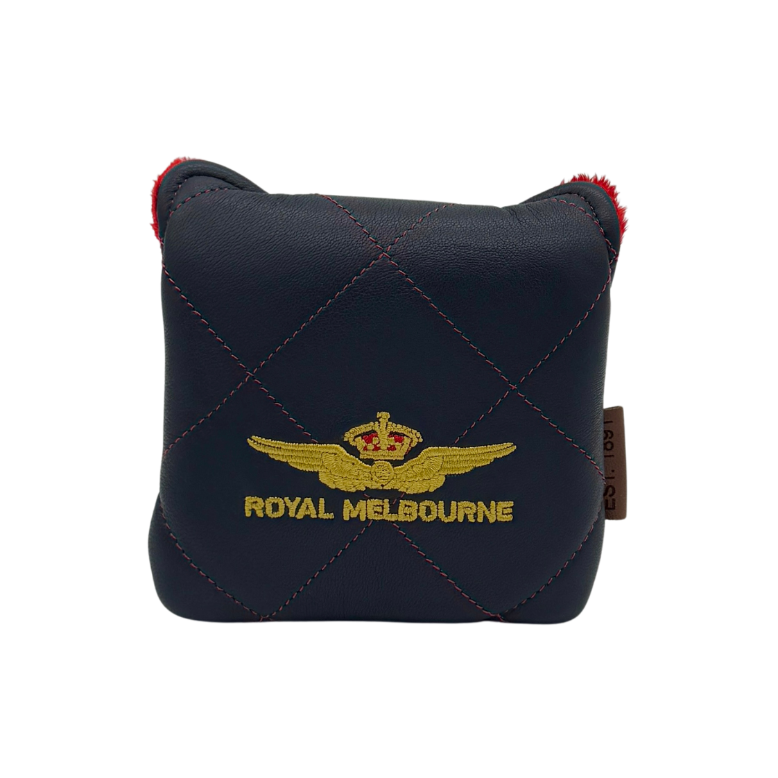 Royal Melbourne Leather Mallet Putter Cover - Navy/Red