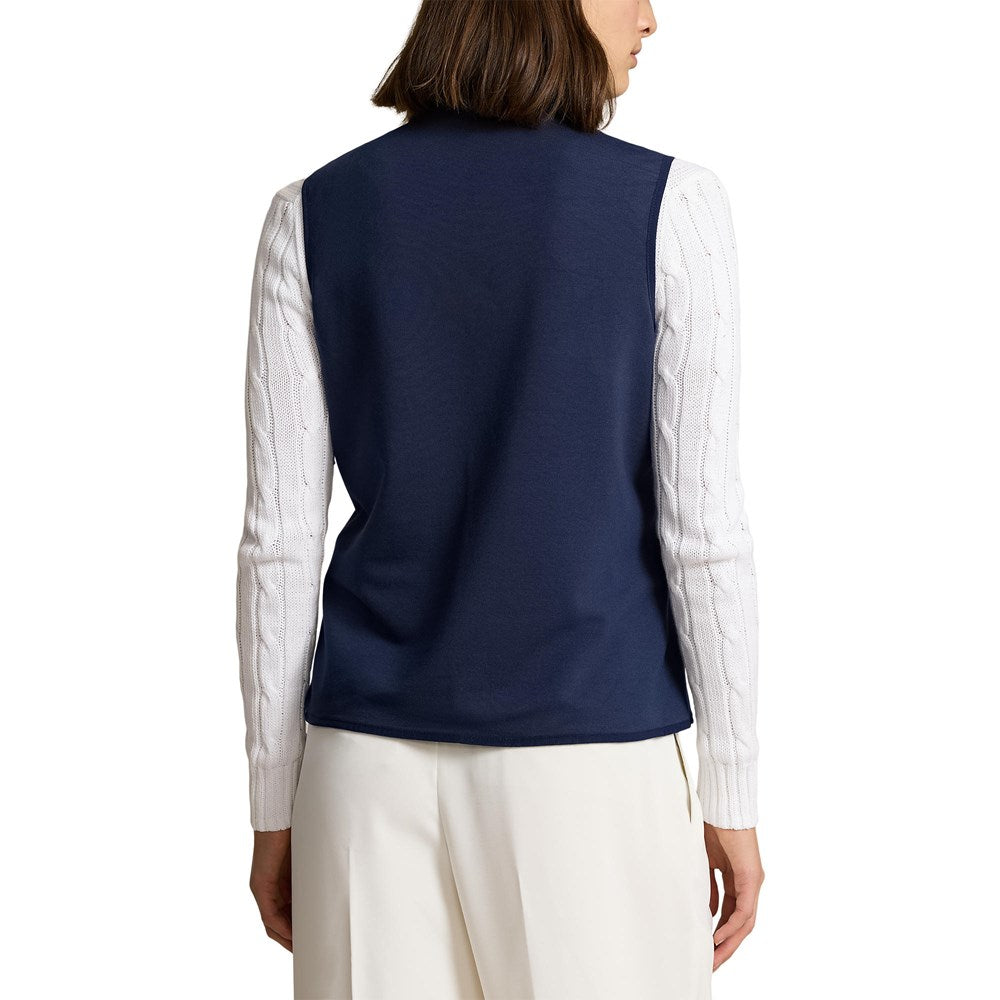RLX Ralph Lauren Women's Cool Wool Hybrid Performance Vest With Royal Melbourne Logo - Refined Navy