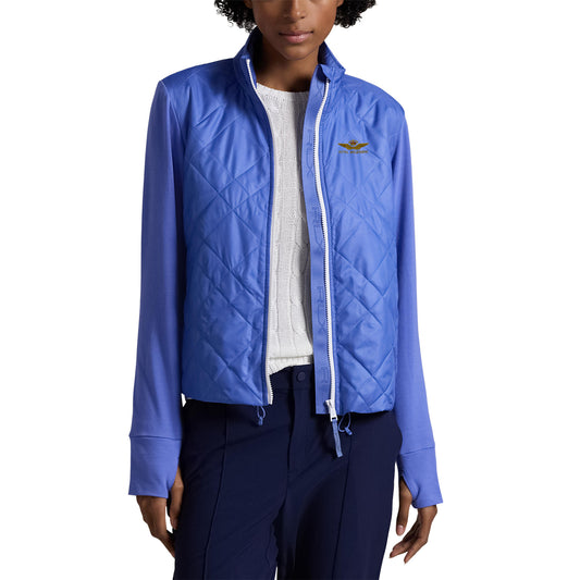 RLX Ralph Lauren Women's Performance Quilted Full-Zip Jacket With Royal Melbourne Logo - Resort Blue