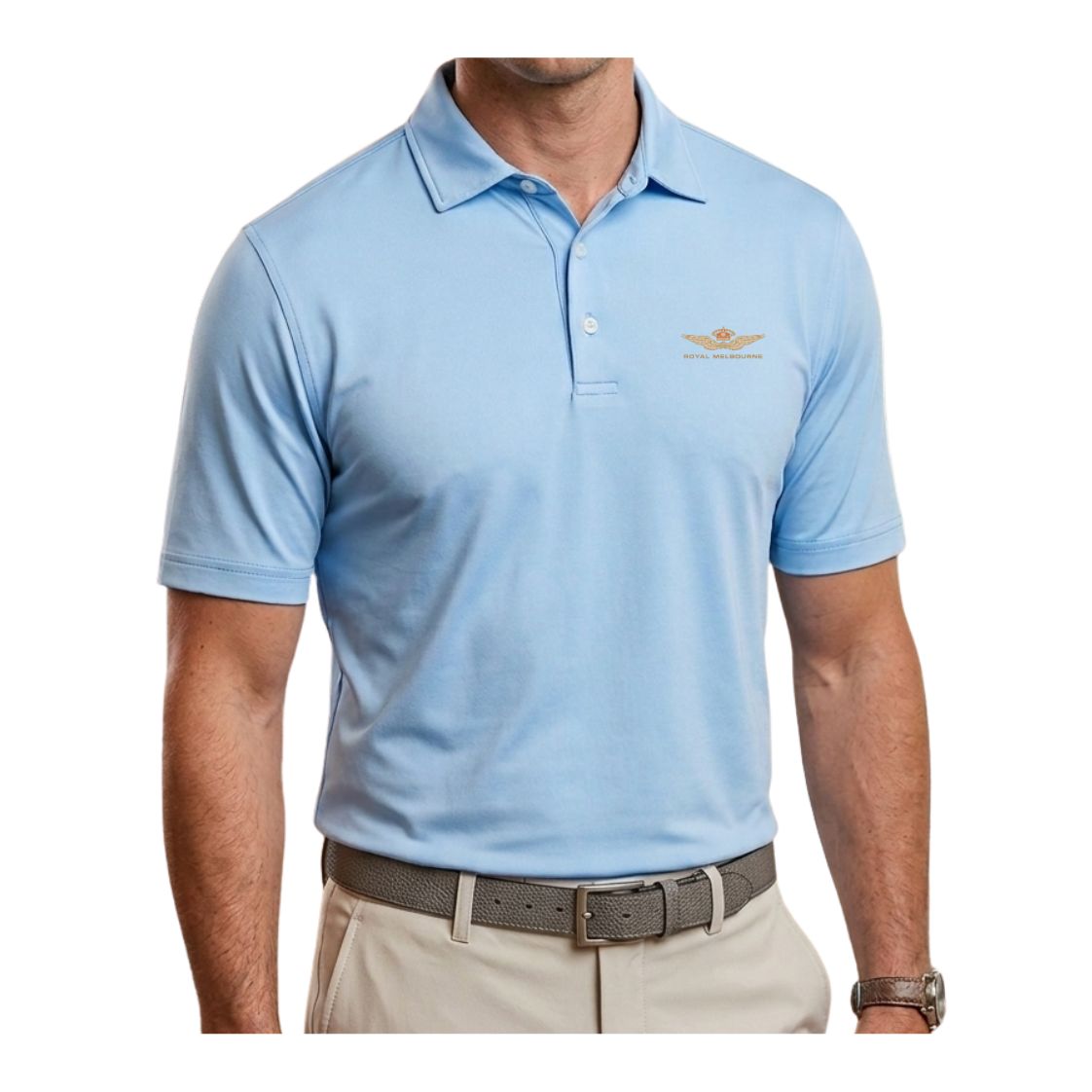Royal Melbourne 38 South Platinum Polo- Carolina Blue