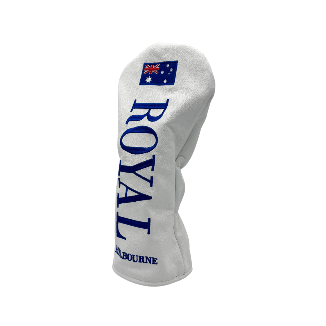Royal Melbourne Leather Driver Cover - White/Blue