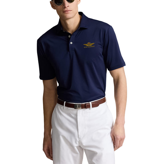 RLX Ralph Lauren Classic Fit Performance Golf Shirt With Royal Melbourne Logo - Refined Navy