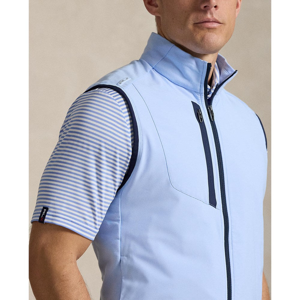 RLX Ralph Lauren Paneled Stretch Terry Vest With Royal Melbourne Logo - Office Blue