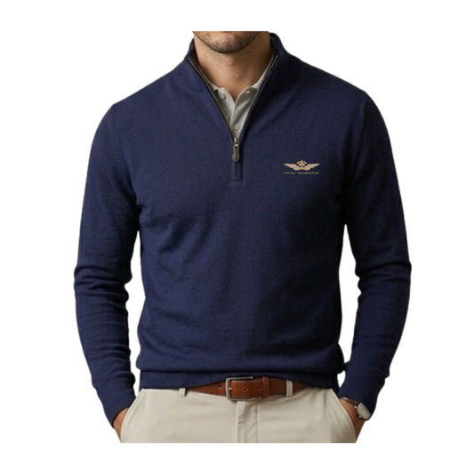 Royal Melbourne Donald Ross 1/4 Zip Long Sleeve - Navy
