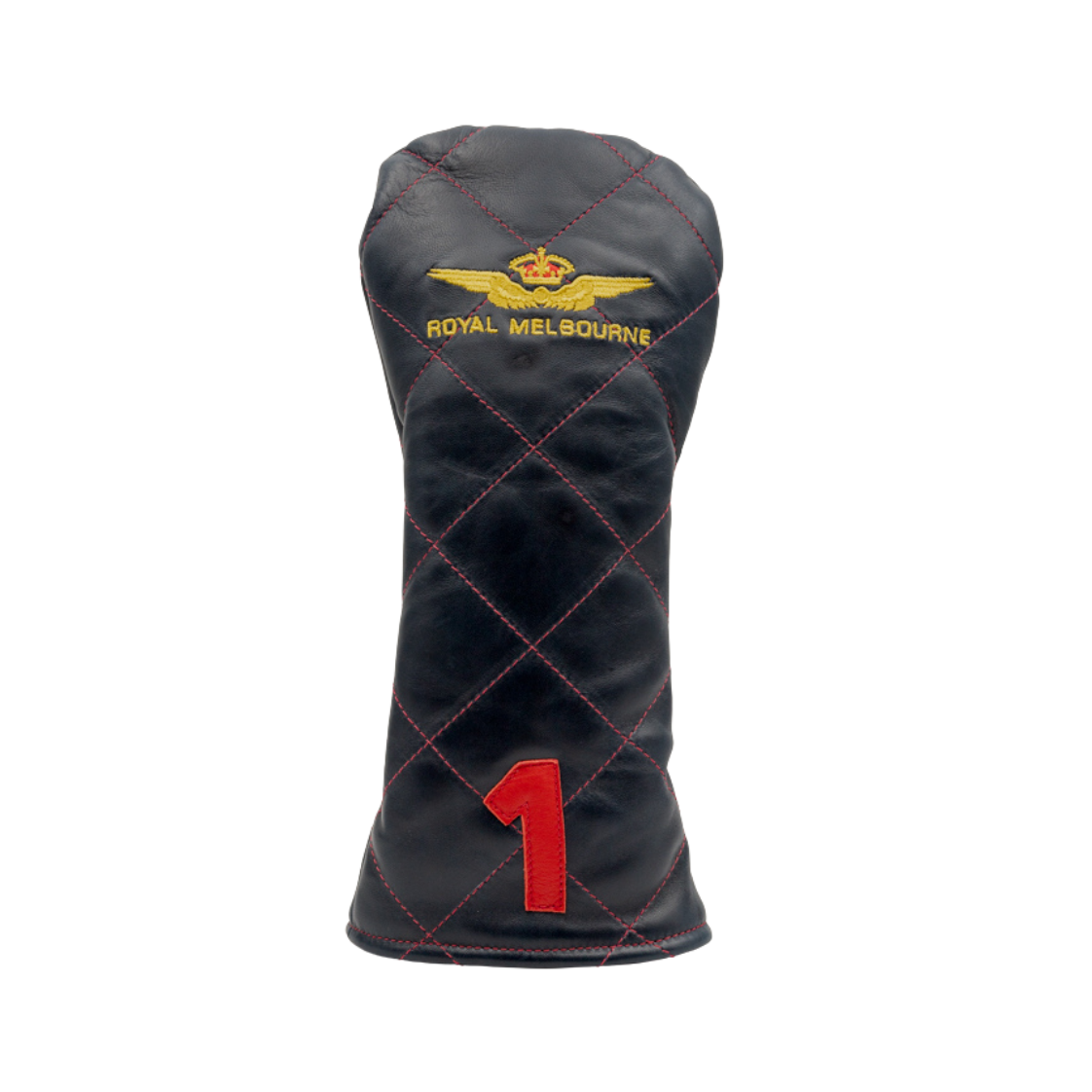 Royal Melbourne Leather Driver Cover - Navy/Red