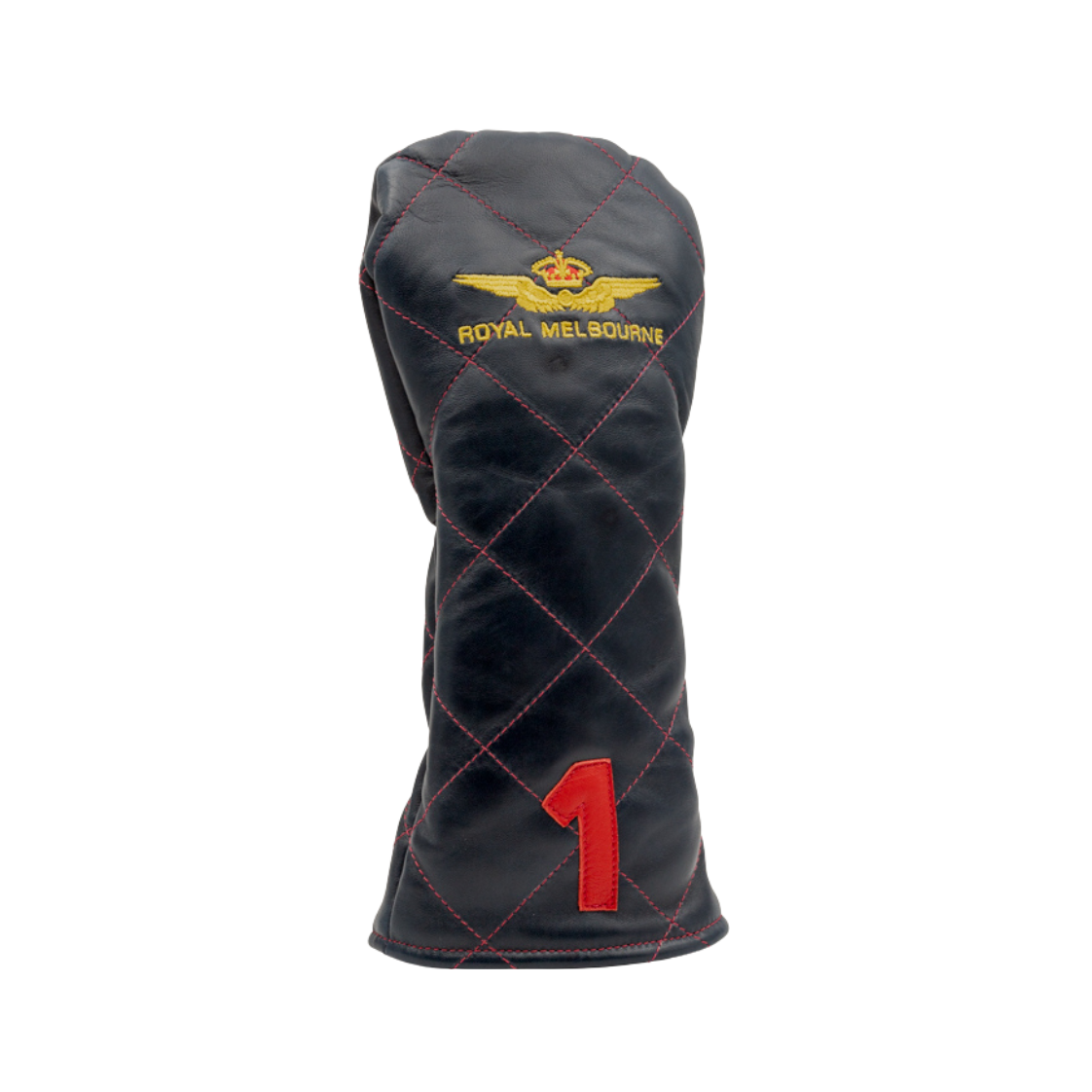 Royal Melbourne Leather Driver Cover - Navy/Red