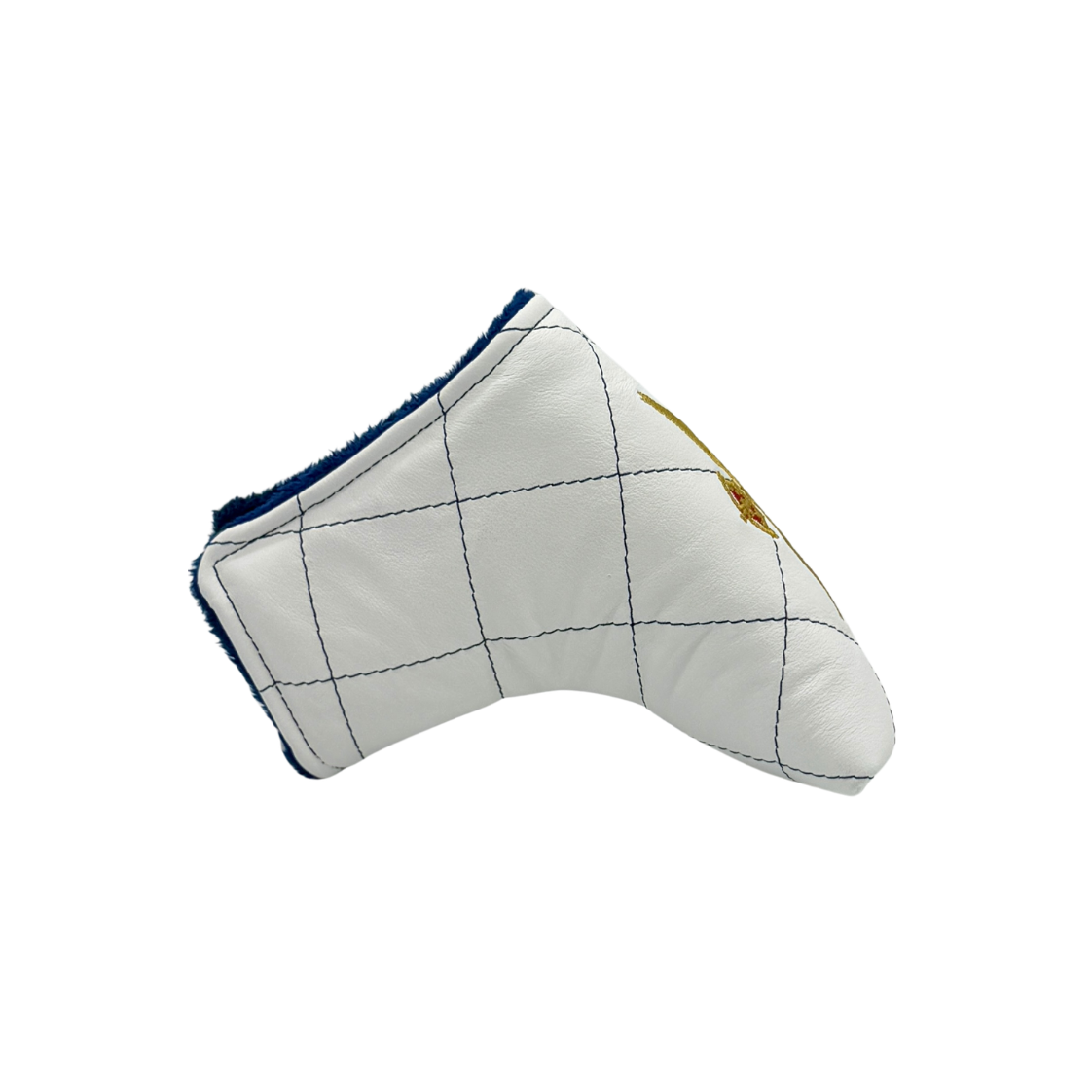 Royal Melbourne Leather Blade Putter Cover - White/Navy