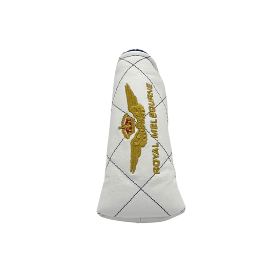 Royal Melbourne Leather Blade Putter Cover - White/Navy