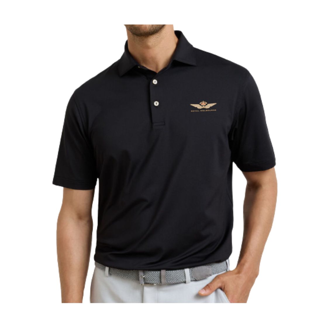 Royal Melbourne Peter Millar Polo - ME0EK01S - Black