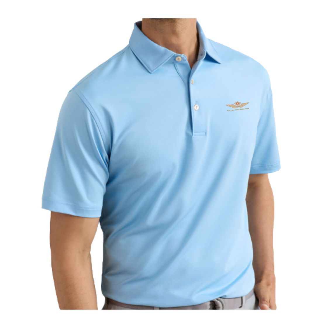 Royal Melbourne Peter Millar Polo - ME0EK01S - Cottage Blue