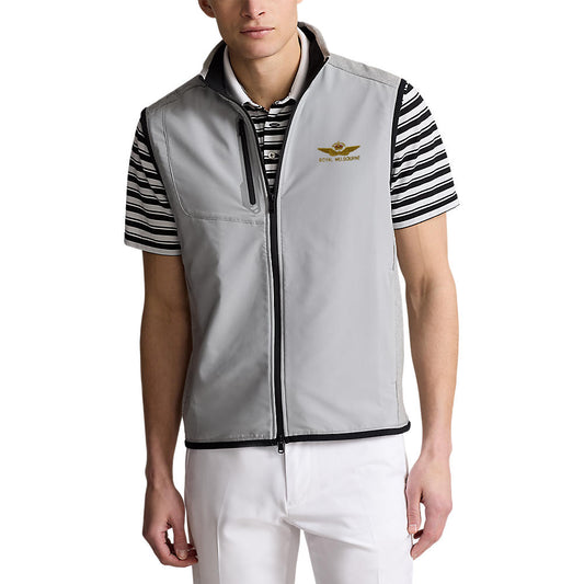 RLX Ralph Lauren Panelled Stretch Terry Vest With Royal Melbourne Logo - Andover Heather