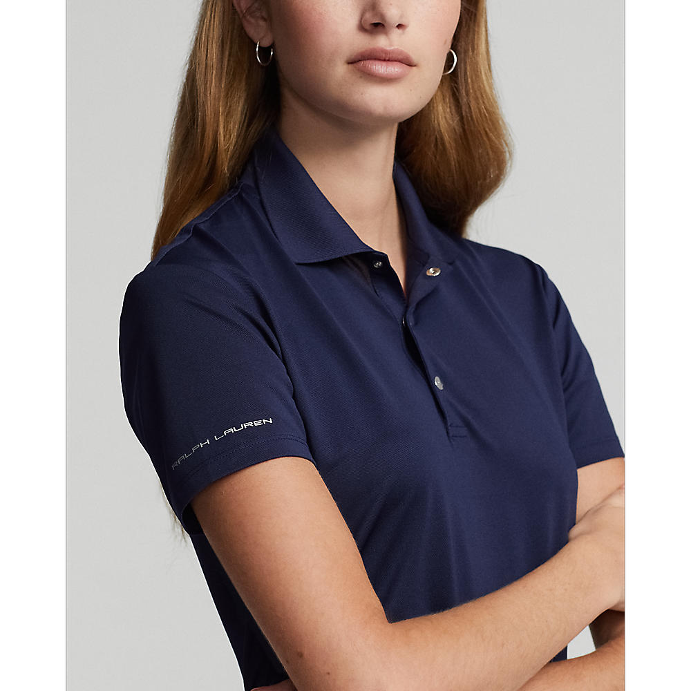 RLX Ralph Lauren Women's Tour Performance Golf Shirt With Royal Melbourne Logo - French Navy