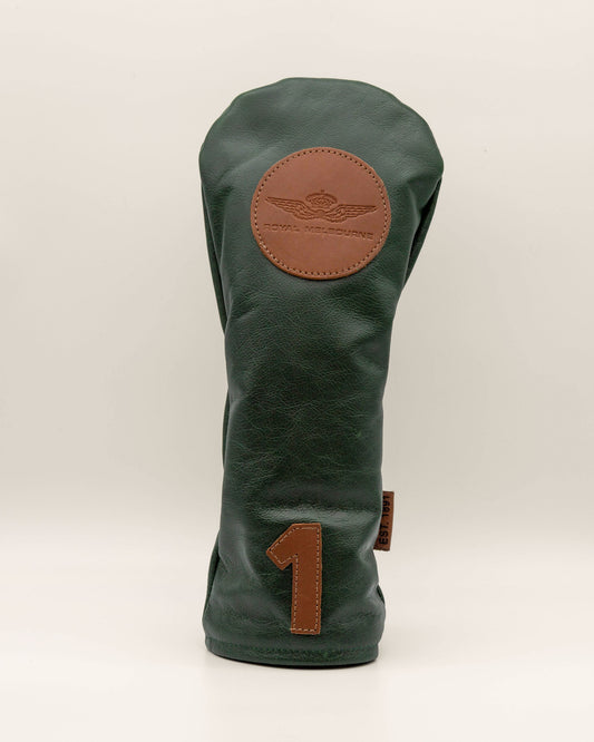 Royal Melbourne Leather Driver Cover - Circle Patch - Green