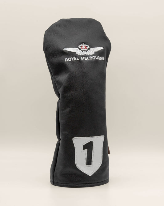Royal Melbourne Leather Driver Cover - White/Black