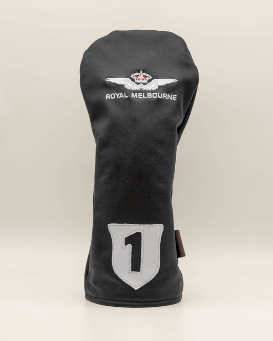 Royal Melbourne Leather Driver Cover - White/Black
