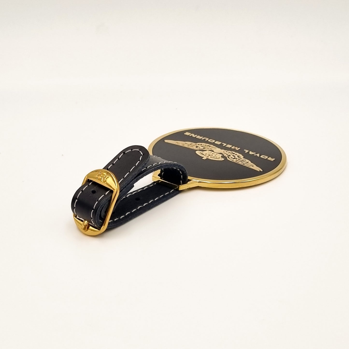 Royal Melbourne Logo Bag Tag - Black and Gold