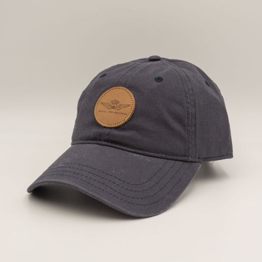 Royal Melbourne Visitors Logo Leather Patch Cap - Washed Navy