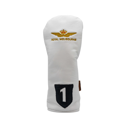 Royal Melbourne Leather Driver Cover - White