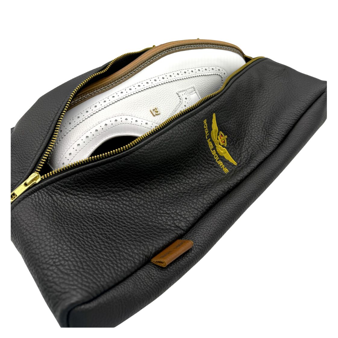 Royal Melbourne Leather Shoe Bag - Black
