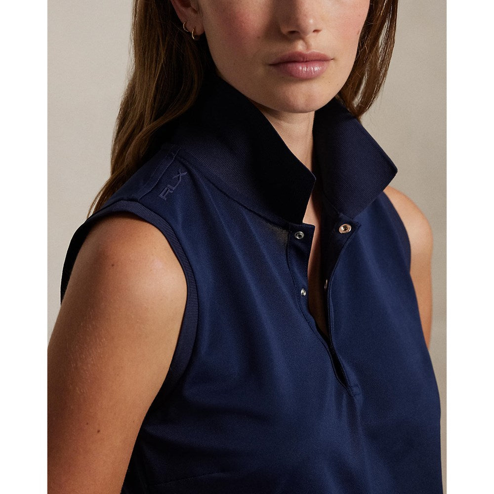 RLX Ralph Lauren Women's Sleeveless Tour Performance Polo Shirt With Royal Melbourne Logo - Refined Navy