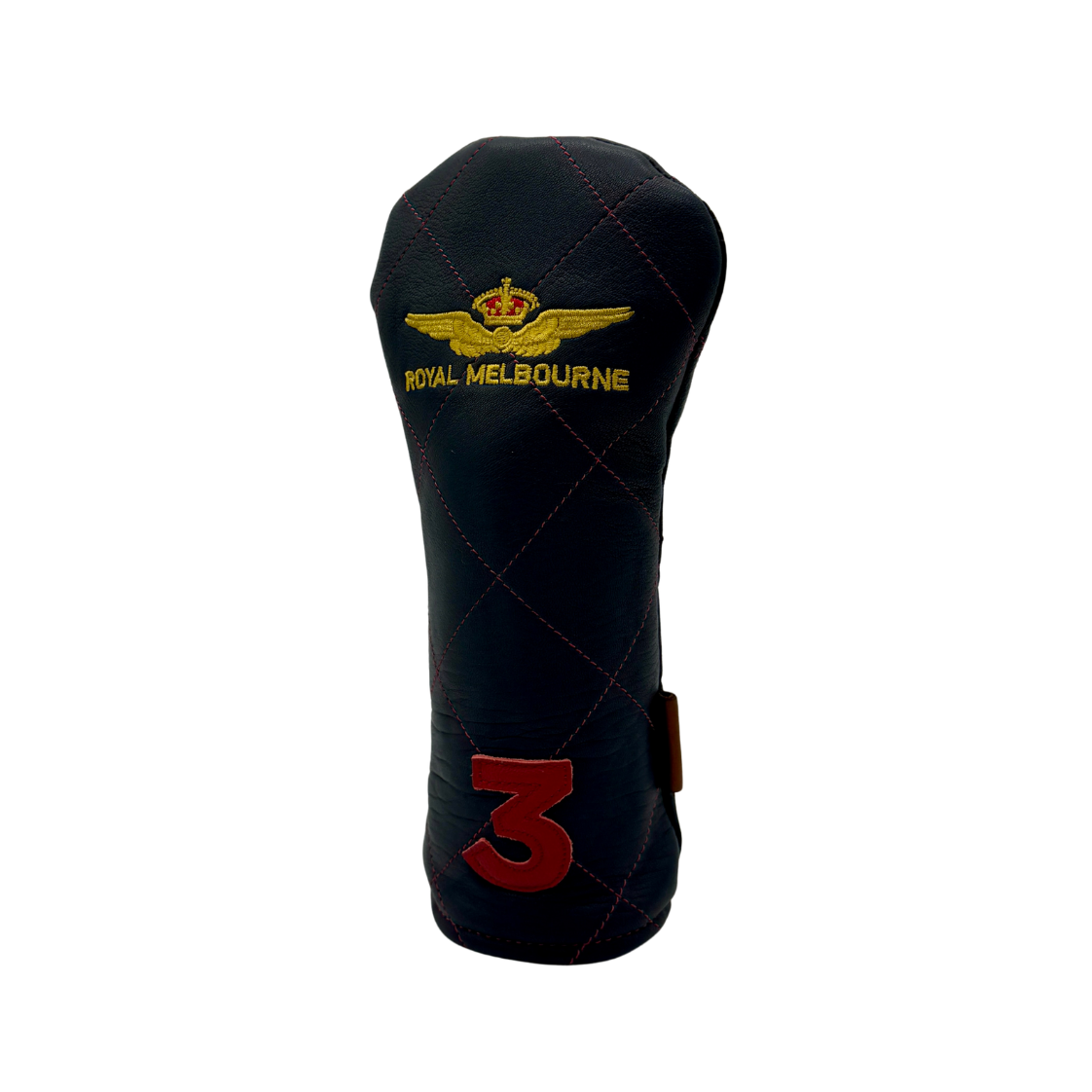 Royal Melbourne Leather Fairway Cover - Navy/Red