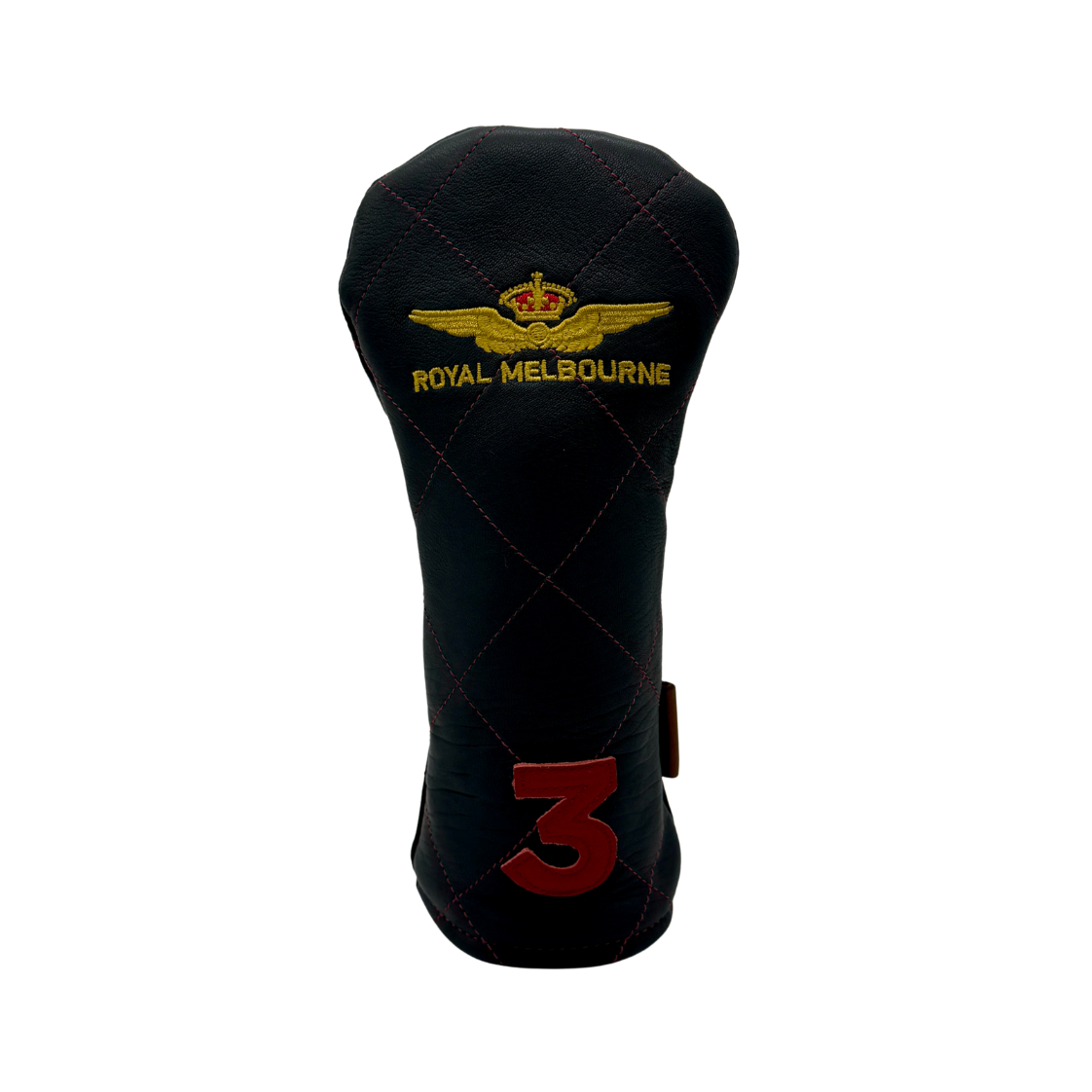 Royal Melbourne Leather Fairway Cover - Navy/Red