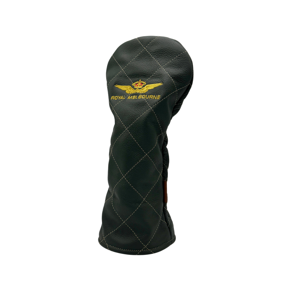 Royal Melbourne Leather Driver Cover - Green/Yellow