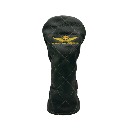 Royal Melbourne Leather Driver Cover - Green/Yellow