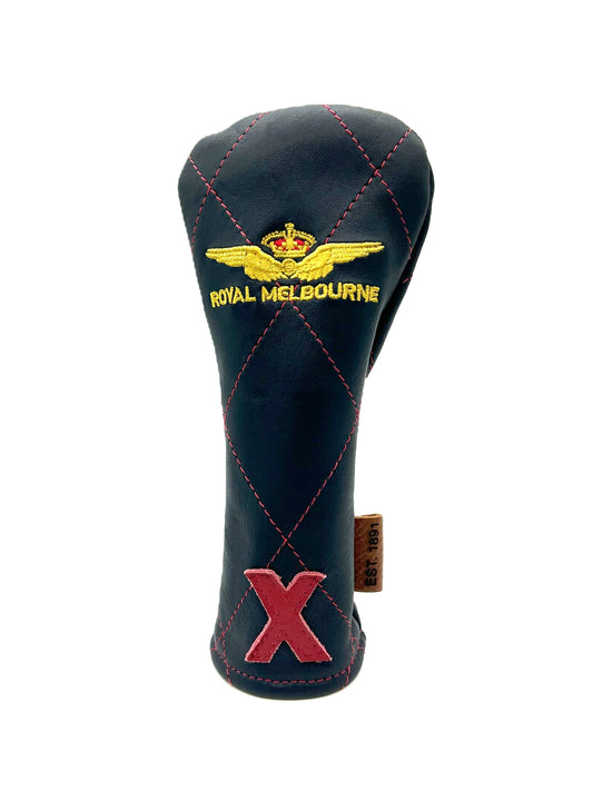 Leather Hybrid Cover - Navy/Red Diamond