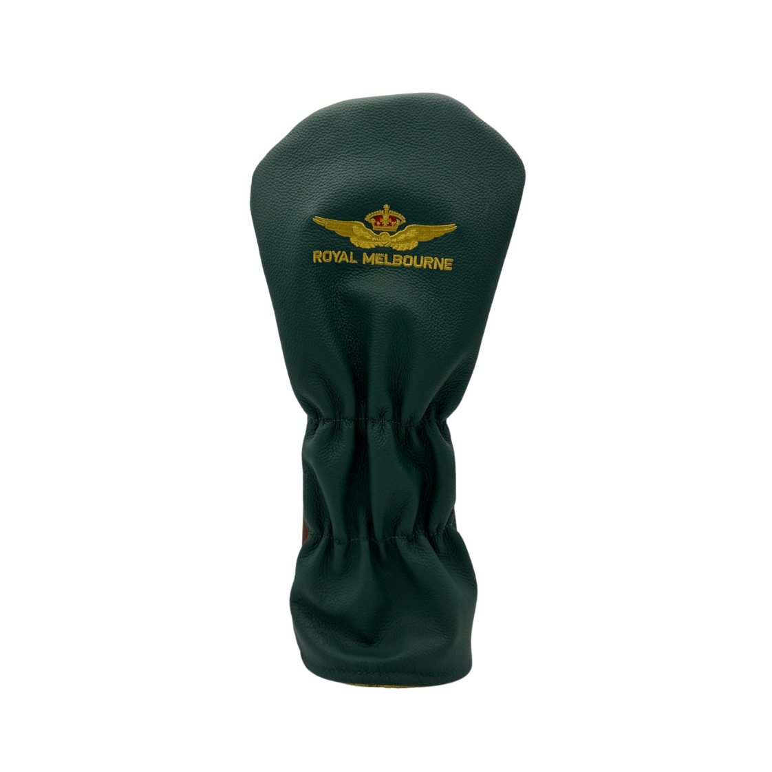 Royal Melbourne Leather Driver Cover - Green/Yellow