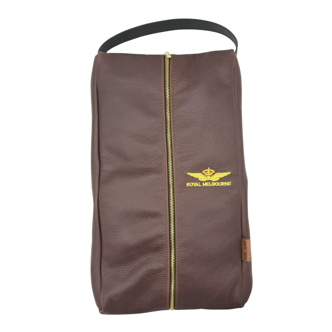 Leather Shoe Bag - Brown