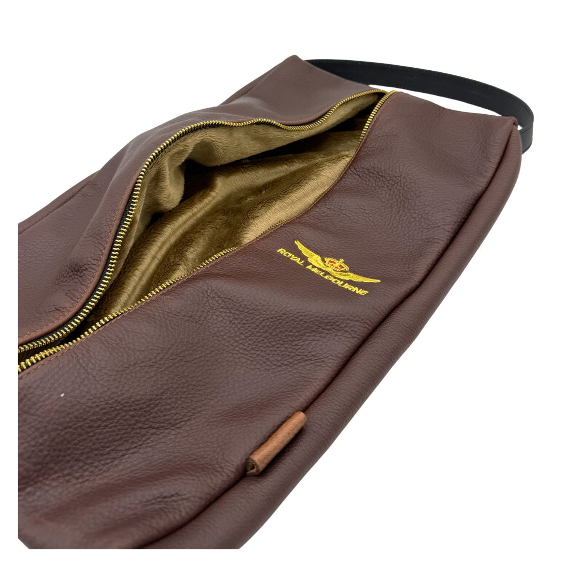 Leather Shoe Bag - Brown
