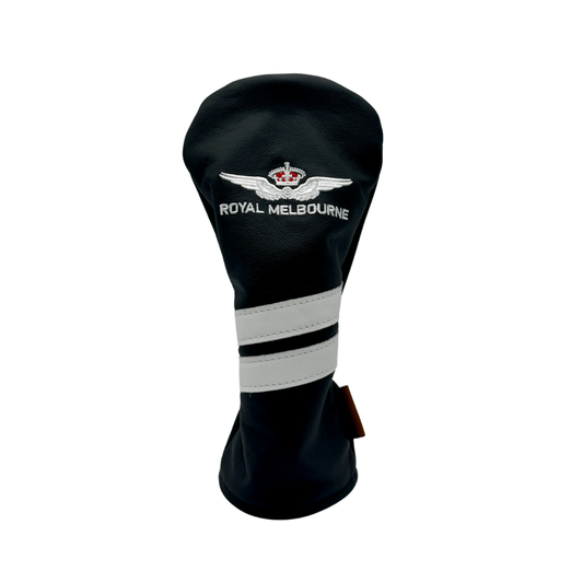 Royal Melbourne Leather Fairway Cover - Black/White