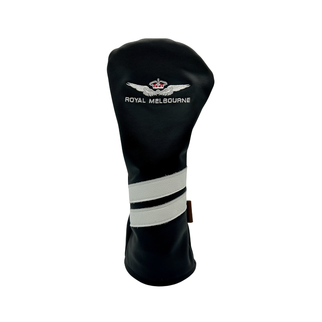 Royal Melbourne Leather Driver Cover - Black/White